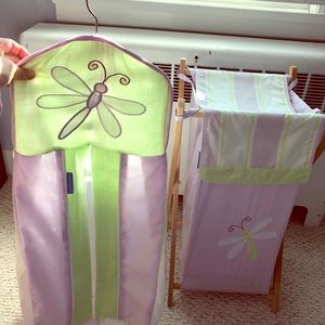 Diaper holder, matching hamper